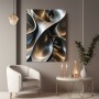 Abstrakte Metallformen in Gold und Silber
