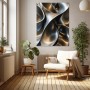 Abstrakte Metallformen in Gold und Silber