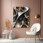 Abstrakte Metallformen in Gold und Silber