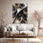 Abstrakte Metallformen in Gold und Silber