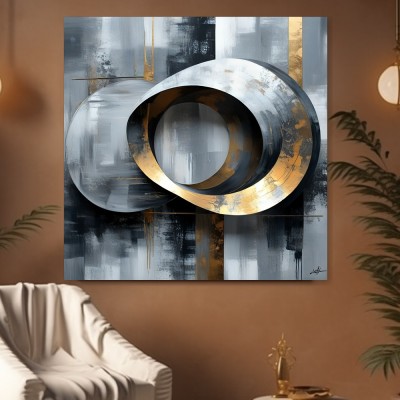 Abstrakte Ringe in Gold und Grau
