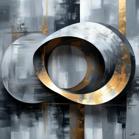 Abstrakte Ringe in Gold und Grau Abstrakte Ringe in Gold und Grau