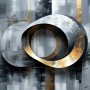 Abstrakte Ringe in Gold und Grau