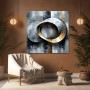 Abstrakte Ringe in Gold und Grau