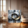 Abstrakte Ringe in Gold und Grau