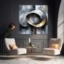 Abstrakte Ringe in Gold und Grau