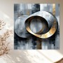 Abstrakte Ringe in Gold und Grau