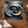 Metallische Spiralen in Blau und Kupfer