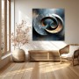 Metallische Spiralen in Blau und Kupfer
