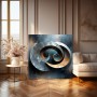 Metallische Spiralen in Blau und Kupfer