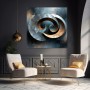 Metallische Spiralen in Blau und Kupfer
