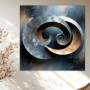Metallische Spiralen in Blau und Kupfer