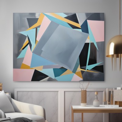 Geometrische Komposition in Pastell