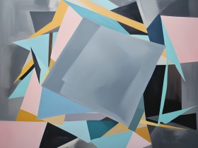 Geometrische Komposition in Pastell