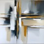 Abstrakte Komposition in Grau und Gold