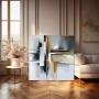 Abstrakte Komposition in Grau und Gold