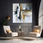 Abstrakte Komposition in Grau und Gold