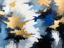 Abstrakte Dynamik in Blau und Gold