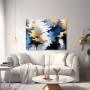 Abstrakte Dynamik in Blau und Gold