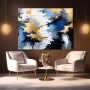 Abstrakte Dynamik in Blau und Gold