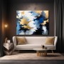 Abstrakte Dynamik in Blau und Gold