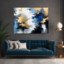 Abstrakte Dynamik in Blau und Gold