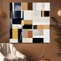Abstrakte Geometrie in Beige und Schwarz
