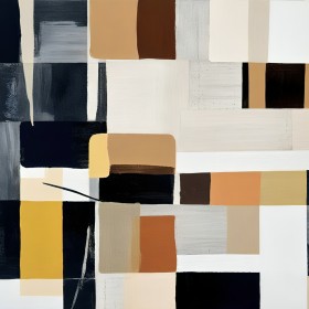 Abstrakte Geometrie in Beige und Schwarz