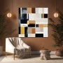 Abstrakte Geometrie in Beige und Schwarz