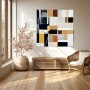 Abstrakte Geometrie in Beige und Schwarz