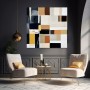 Abstrakte Geometrie in Beige und Schwarz