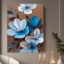 Blaue Blüten auf warmem Braun