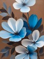 Blaue Blüten auf warmem Braun