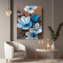 Blaue Blüten auf warmem Braun