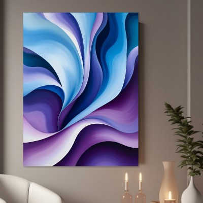Abstrakte Wellen in Blau und Violett