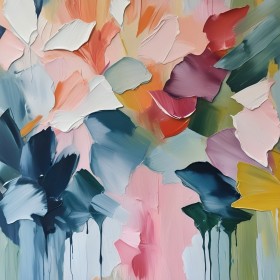 Abstrakte Blüten in Pastell