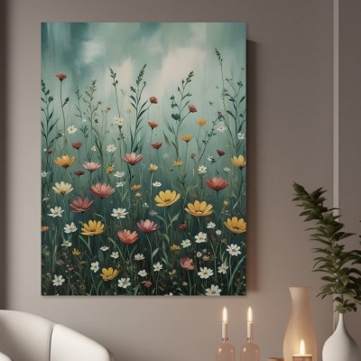 Zarte Wildblumenwiese in Grün