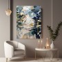 Abstrakte Blüten in Blau und Gold