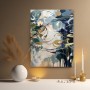 Abstrakte Blüten in Blau und Gold