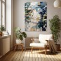 Abstrakte Blüten in Blau und Gold