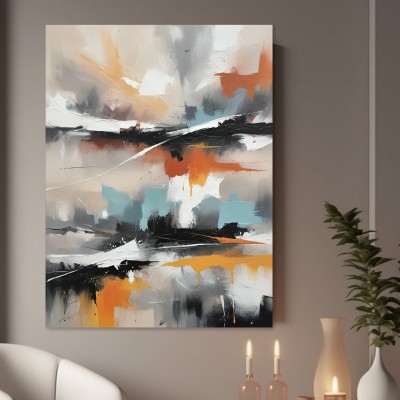 Abstrakte Dynamik in Grau und Orange
