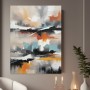 Abstrakte Dynamik in Grau und Orange