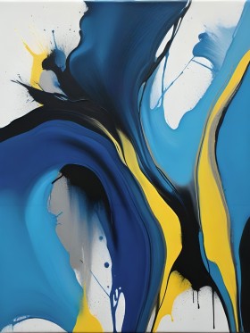 Blaue Dynamik in Gelb und Schwarz