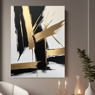 Abstrakte Eleganz in Schwarz und Gold