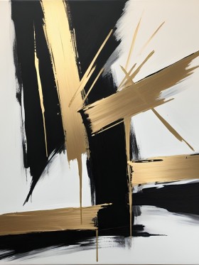 Abstrakte Eleganz in Schwarz und Gold