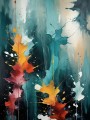 Abstrakte Herbstblätter in Türkis