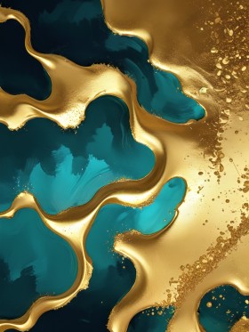 Goldene Strömung in Türkis