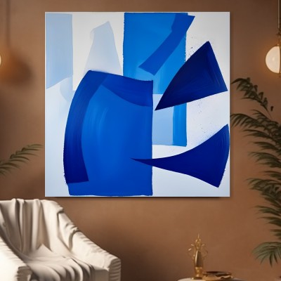 Blaue Formen in Bewegung