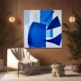Blaue Formen in Bewegung