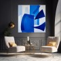 Blaue Formen in Bewegung